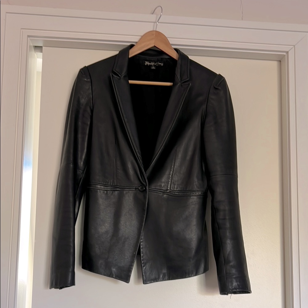 Elizabeth & James Black Leather blazer